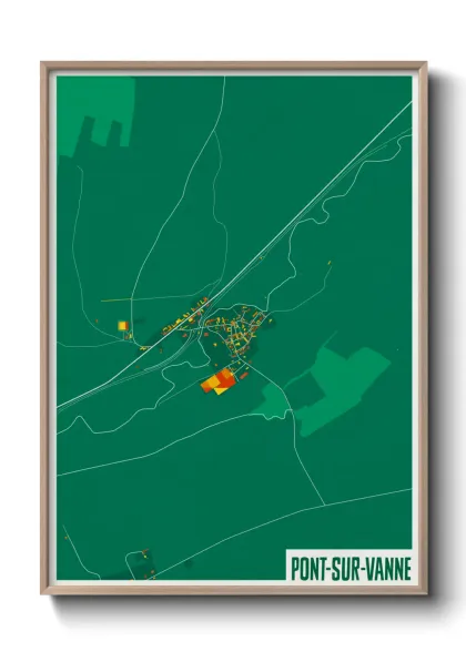 Une affiche de carte sur Pont-sur-Vanne