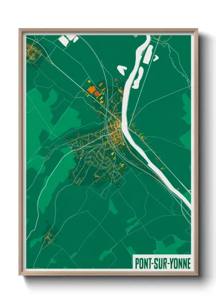Une affiche de carte sur Pont-sur-Yonne
