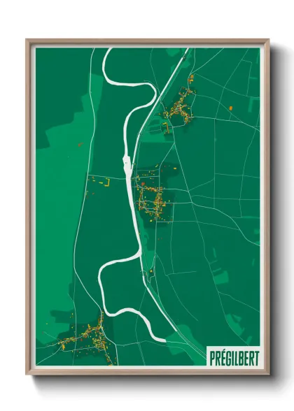 Une affiche de carte sur Prégilbert