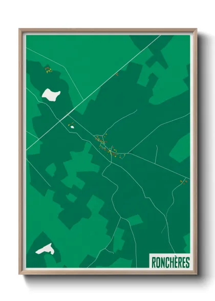 Une affiche de carte sur Ronchères