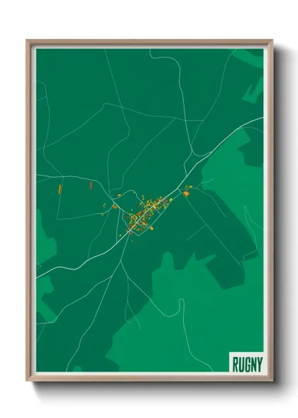 Une affiche de carte sur Rugny