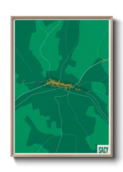 Une affiche de carte sur Sacy