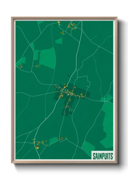 Une affiche de carte sur Sainpuits