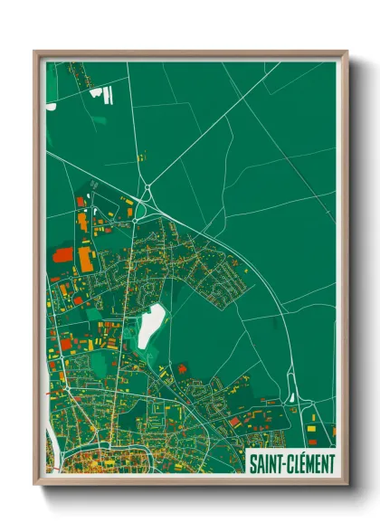 Une affiche de carte sur Saint-Clément