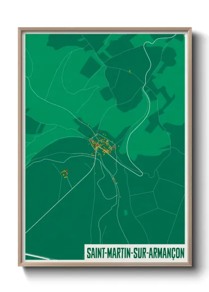Une affiche de carte sur Saint-Martin-sur-Armançon