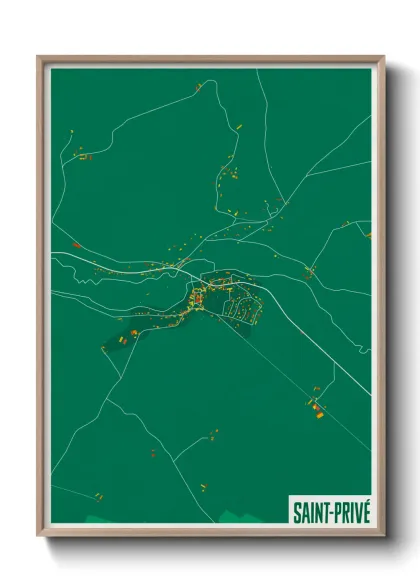 Une affiche de carte sur Saint-Privé