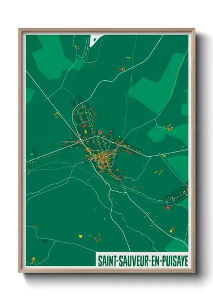 Une affiche de carte sur Saint-Sauveur-en-Puisaye