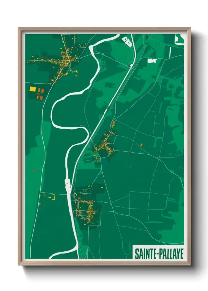 Une affiche de carte sur Sainte-Pallaye