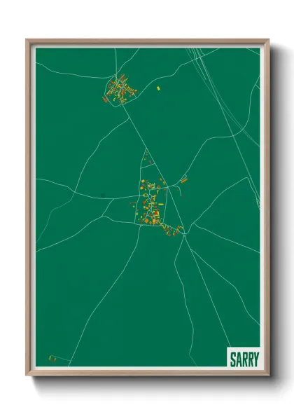 Une affiche de carte sur Sarry