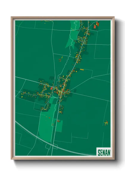 Une affiche de carte sur Senan