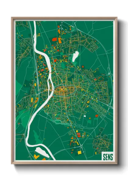 Une affiche de carte sur Sens