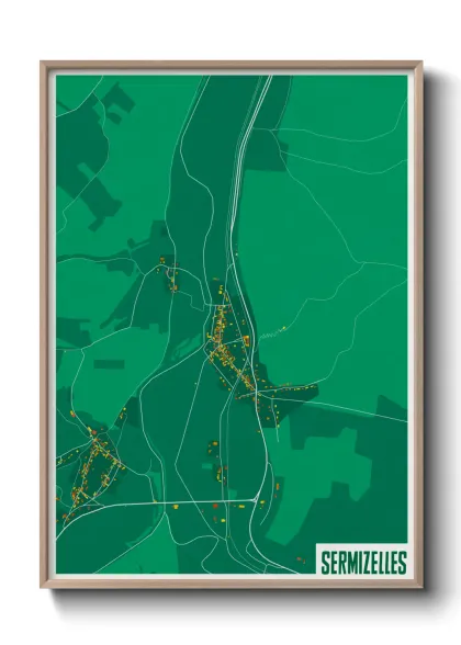 Une affiche de carte sur Sermizelles