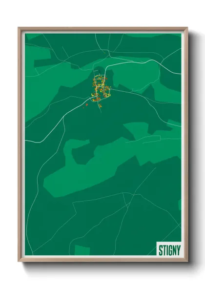 Une affiche de carte sur Stigny
