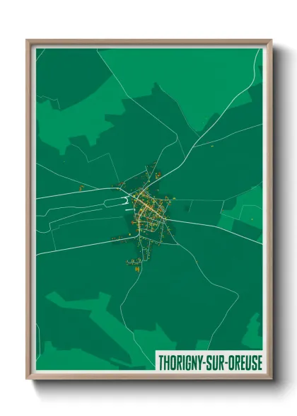 Une affiche de carte sur Thorigny-sur-Oreuse