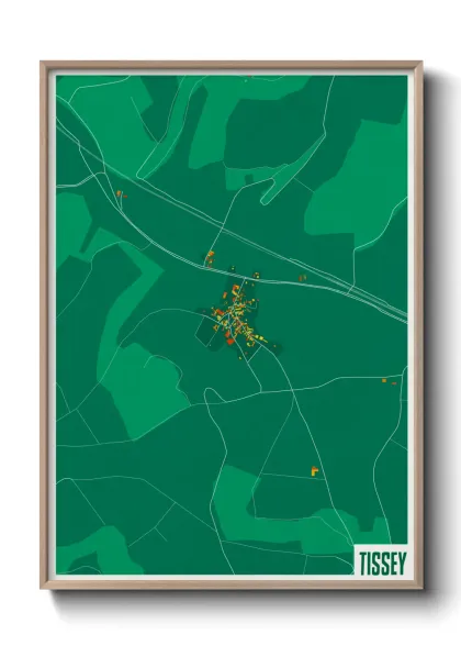 Une affiche de carte sur Tissey