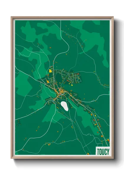 Une affiche de carte sur Toucy