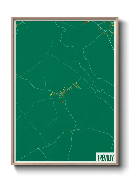 Une affiche de carte sur Trévilly