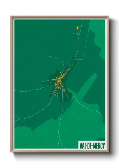 Une affiche de carte sur Val-de-Mercy
