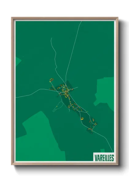 Une affiche de carte sur Vareilles