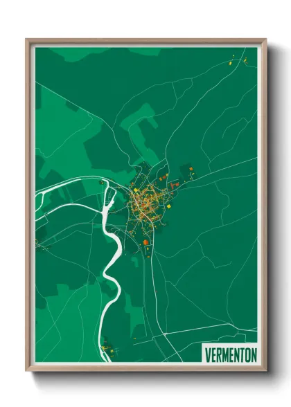 Une affiche de carte sur Vermenton