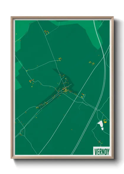Une affiche de carte sur Vernoy