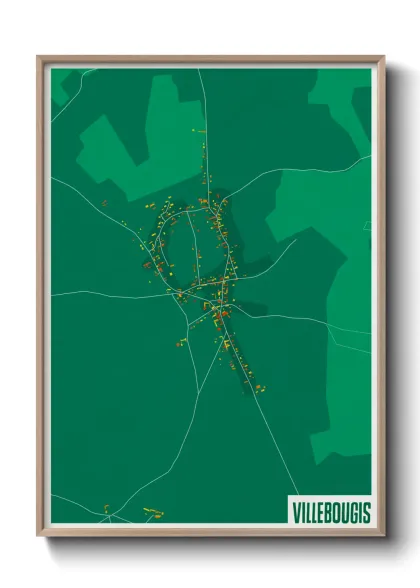 Une affiche de carte sur Villebougis