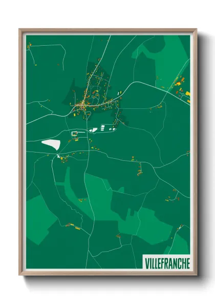 Une affiche de carte sur Villefranche