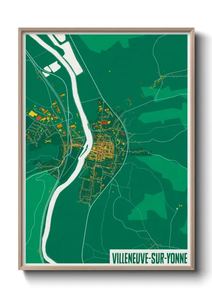 Une affiche de carte sur Villeneuve-sur-Yonne