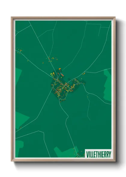 Une affiche de carte sur Villethierry