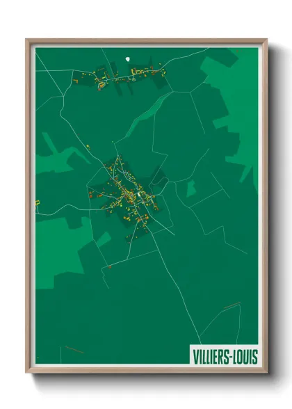 Une affiche de carte sur Villiers-Louis