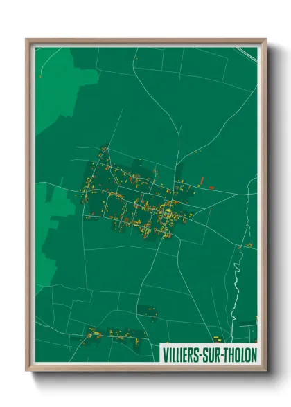 Une affiche de carte sur Villiers-sur-Tholon