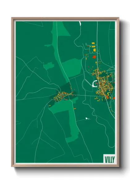 Une affiche de carte sur Villy