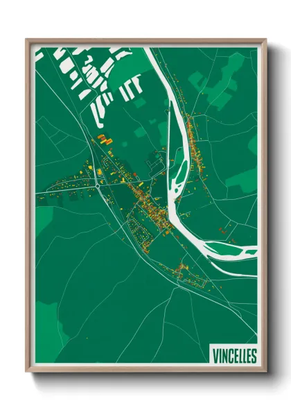 Une affiche de carte sur Vincelles