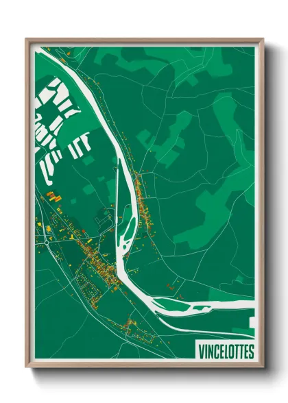Une affiche de carte sur Vincelottes