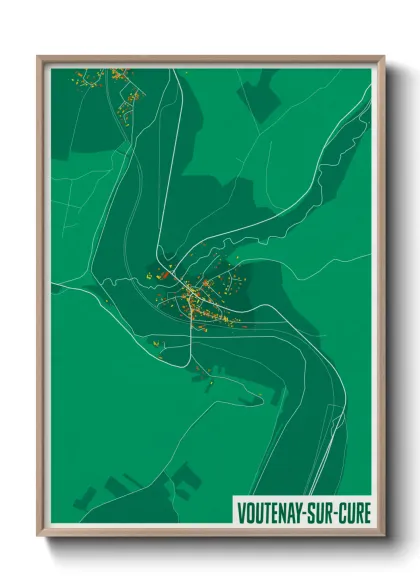 Une affiche de carte sur Voutenay-sur-Cure