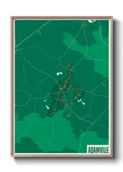 Une affiche de carte sur Adainville
