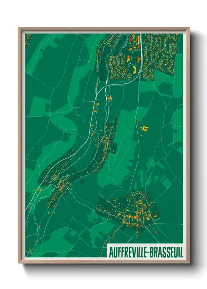 Une affiche de carte sur Auffreville-Brasseuil