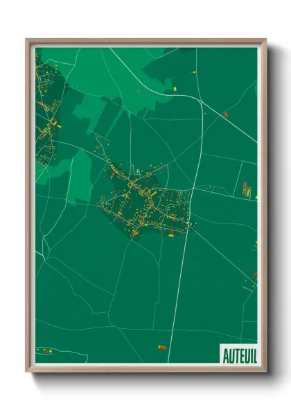Une affiche de carte sur Auteuil