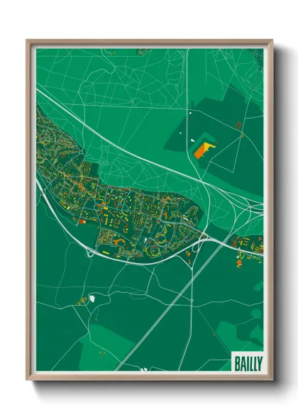 Une affiche de carte sur Bailly