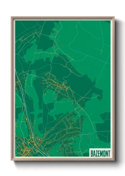 Une affiche de carte sur Bazemont