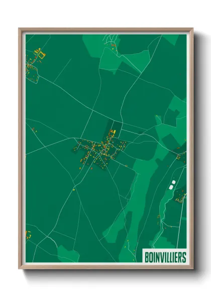 Une affiche de carte sur Boinvilliers