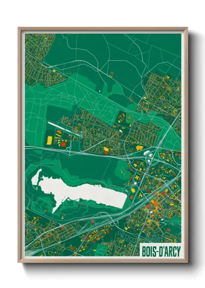 Une affiche de carte sur Bois-d'Arcy