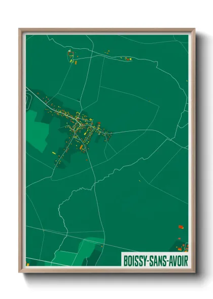 Une affiche de carte sur Boissy-sans-Avoir