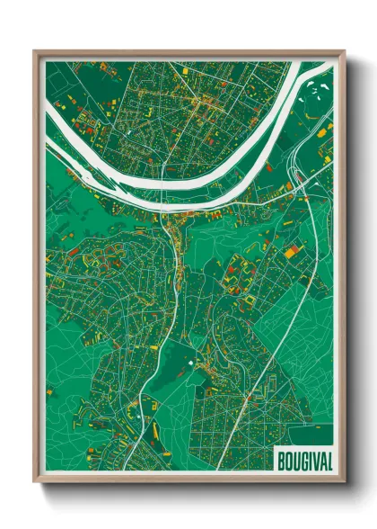 Une affiche de carte sur Bougival