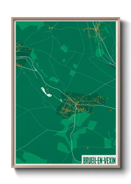 Une affiche de carte sur Brueil-en-Vexin