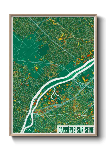 Une affiche de carte sur Carrières-sur-Seine