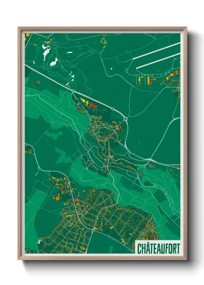 Une affiche de carte sur Châteaufort