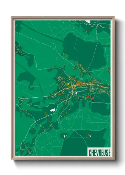 Une affiche de carte sur Chevreuse