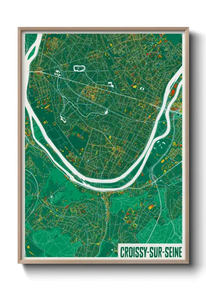 Une affiche de carte sur Croissy-sur-Seine