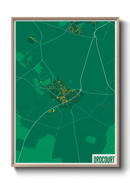 Une affiche de carte sur Drocourt